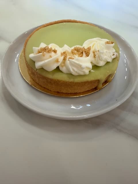 Key lime tart with a bright citrus filling