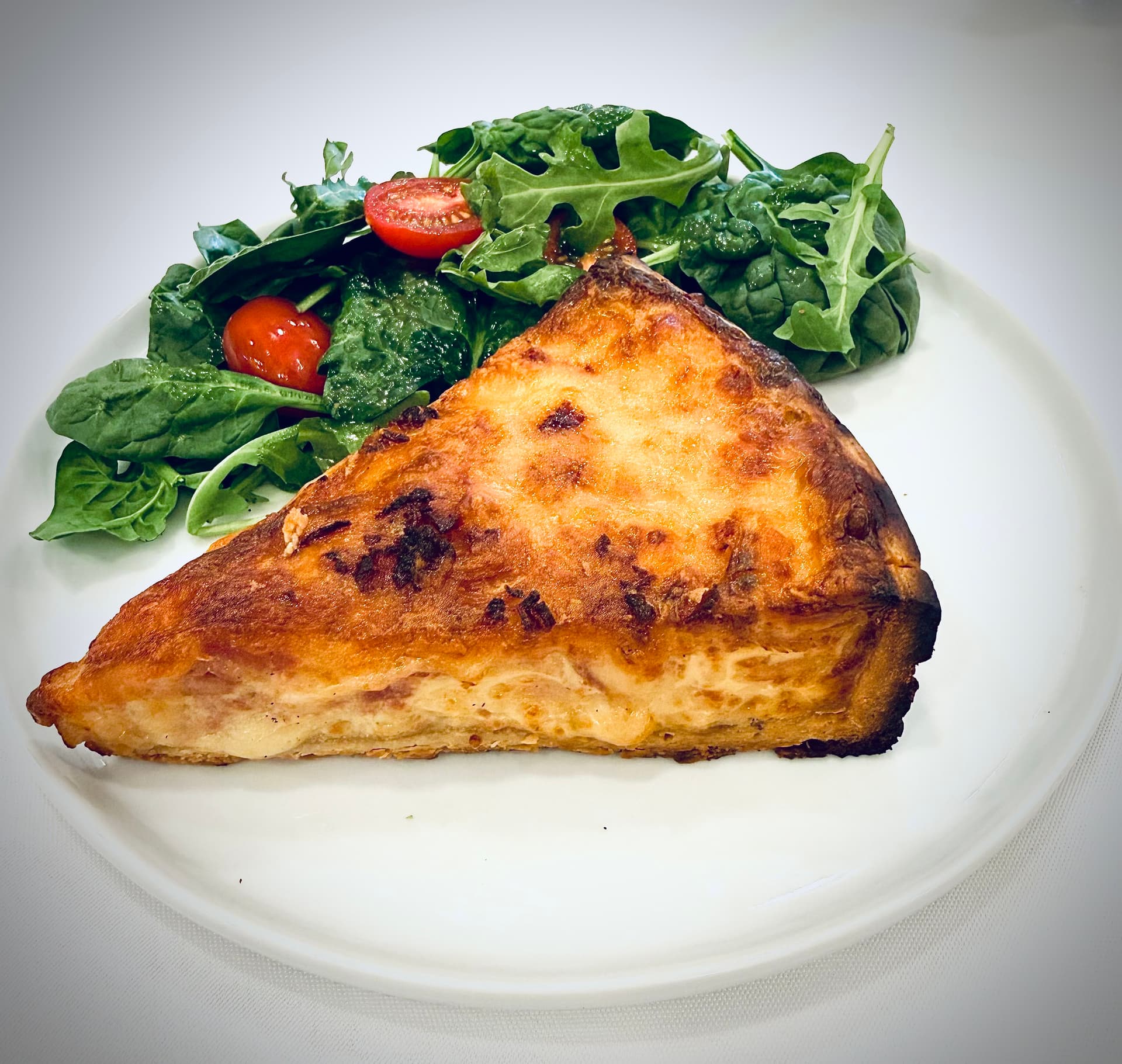 Quiche with a side salad
