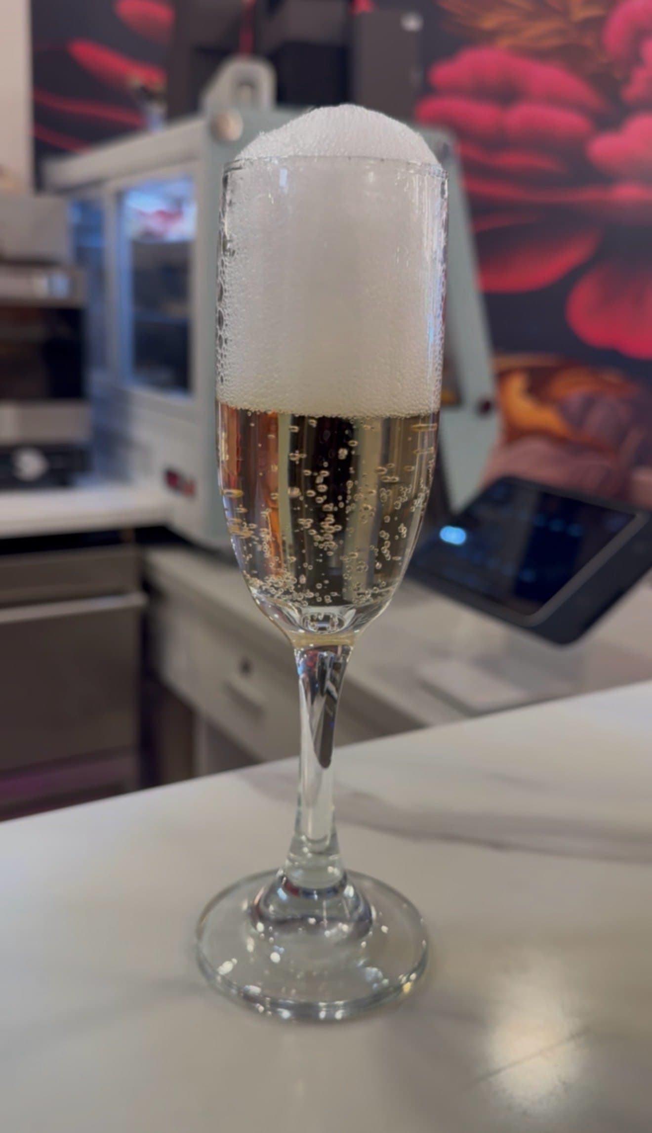 A flute of sparkling champagne at The Parlour
